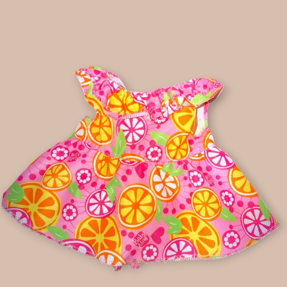 Baby Alive Replacement Dress Pink Citrus Print Dress Excellent Condition